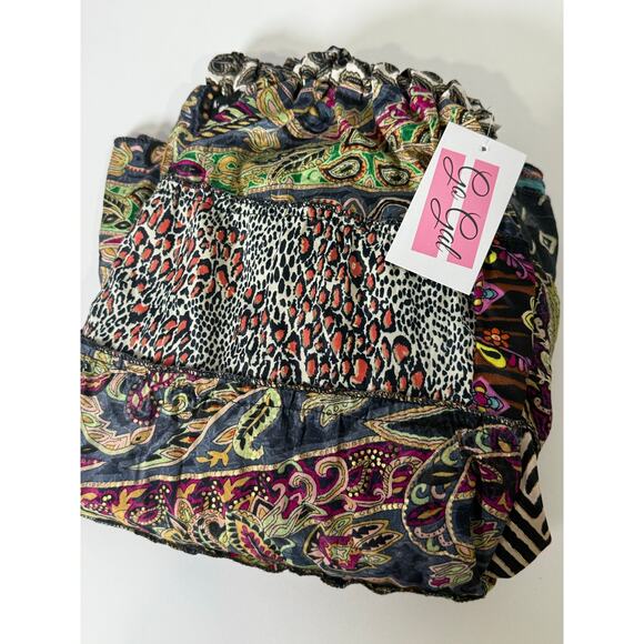 Mixed-Patchwork maxi skirt with pockets- One Size - Picture 6 of 6